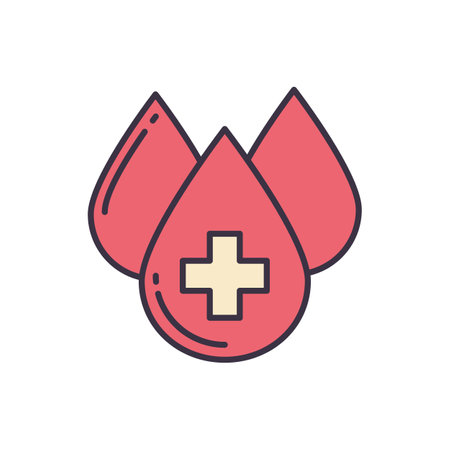 Blood Donation related vector line icon. Blood drop. Isolated on white background. Vector illustration. Editable strokeのイラスト素材