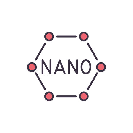 Nanotechnology related vector line icon. Isolated on white background. Vector illustration. Editable strokeのイラスト素材