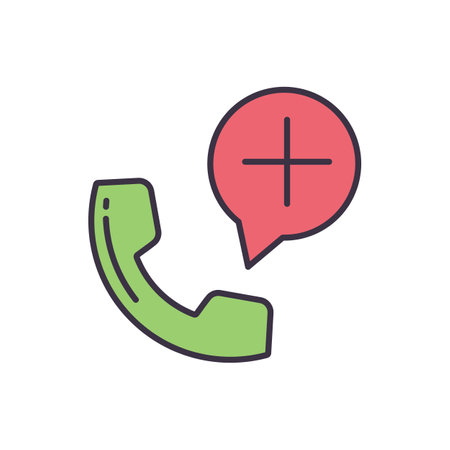 Emergency Phone related vector line icon. Isolated on white background. Vector illustration. Editable strokeのイラスト素材