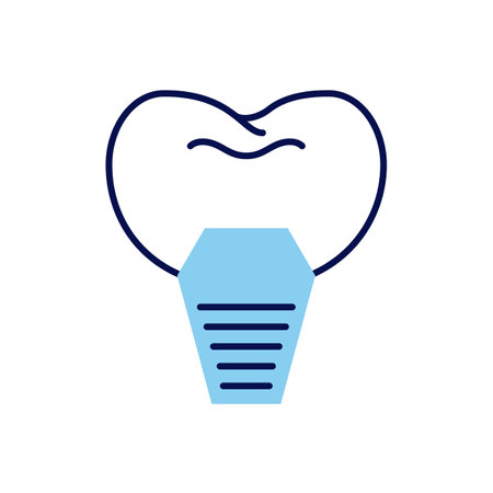 Implant Dentistry Icon. Implant Sign Related Vector Icon. Isolated on White Background. Editable vector illustrationのイラスト素材
