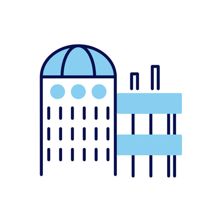 Laboratory Building related vector icon. Laboratory sign. Isolated on white background. Editable vector illustrationのイラスト素材