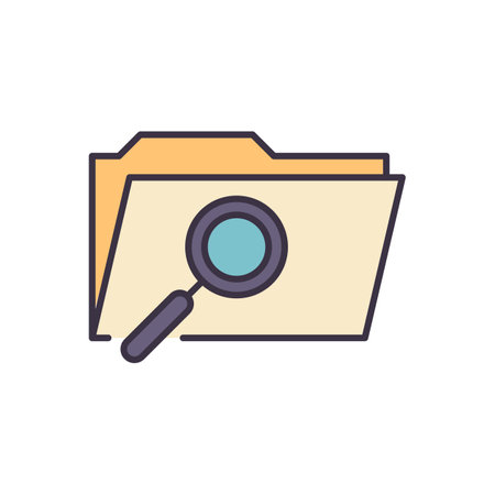 Search Folder related vector icon. Isolated on white background. Vector illustrationのイラスト素材