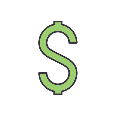Dollar Sign related vector icon. Isolated on white background. Vector illustrationのイラスト素材