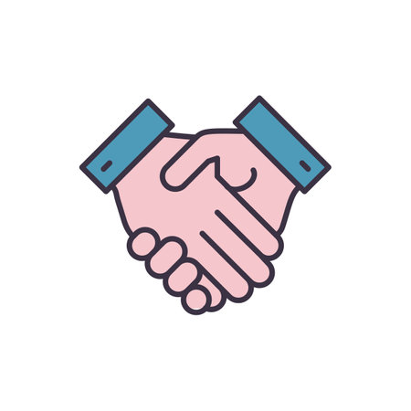 Handshake related vector icon. Isolated on white background. Vector illustrationのイラスト素材