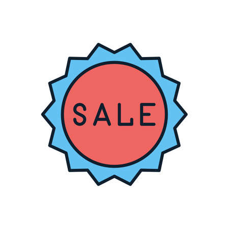 Sale Badge related vector icon. Isolated on white background. Vector illustrationのイラスト素材
