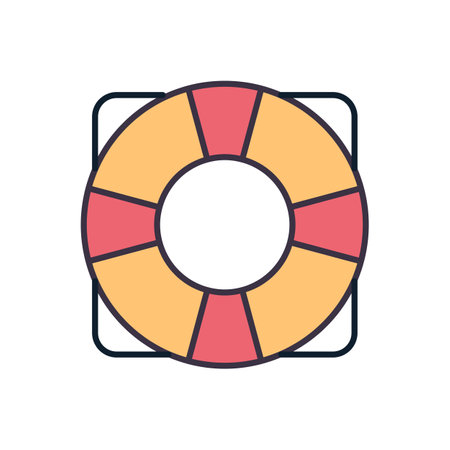 Lifebuoy related vector icon. Isolated on white background. Vector illustrationのイラスト素材