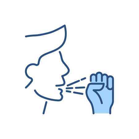 Cough related vector iconのイラスト素材