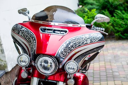 Motorcycle tires The most popular. Moto season is open. Motobike elementsの写真素材