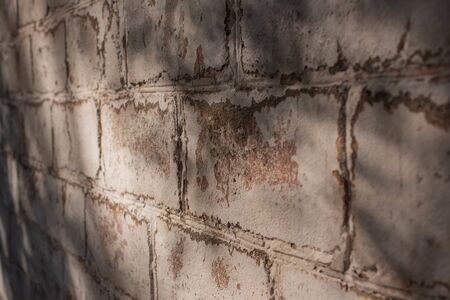 white wall texture background for Old white brick wall rough surface. Brick wall light and shadow....