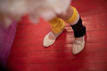 Cheerleader. cheerleader girl of 9 years in anticipation of a sports performance. The girl is a...
