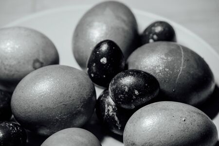 Colourful easter eggs. Colored eggs. Happy easter. Spring and spring holiday. Holiday conceptの写真素材