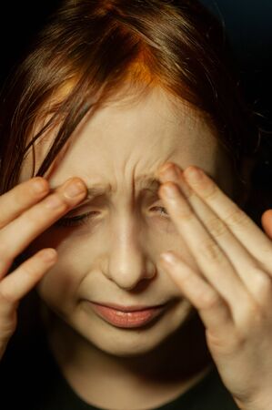 portrait of a little girl. Girl 9 years old. Representatives of the Alpha generation are much less...