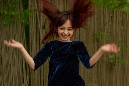 portrait of a little girl. Girl 9 years old. Representatives of the Alpha generation are much less...