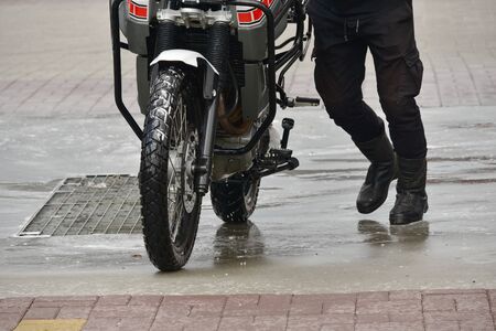 Motorcycle Car Wash Motorcycle Big Bike cleaning with foam injection Make more clean. A series of...