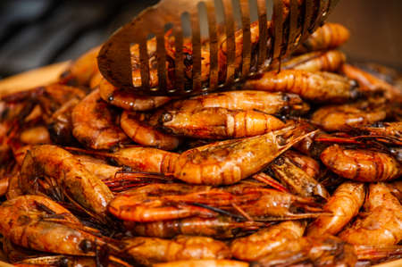 Fried Shrimp. Fried shrimp in a plate. Seafoodの写真素材