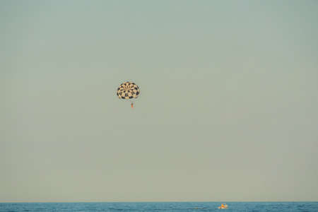 A paraglider over the sea.の写真素材