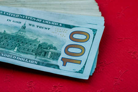 dollars background. Dollars background. Background of different us dollar banknotes. Finance concept. Dollars different bills.の写真素材