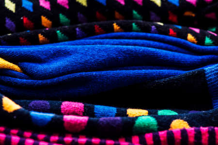 Woolen Cloth Texture. Knitted fabric texture of socks. the clothの写真素材