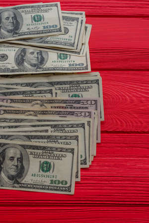 Dollars closeup photo of American Dollar banknotes. Abstract background. Macro shot.