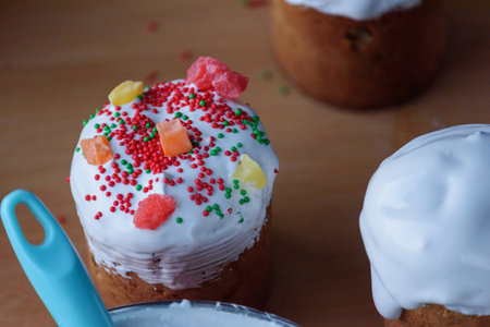 Easter cakes. Easter baked. The process of making Easter cakes at home. Happy easter. Spring holiday