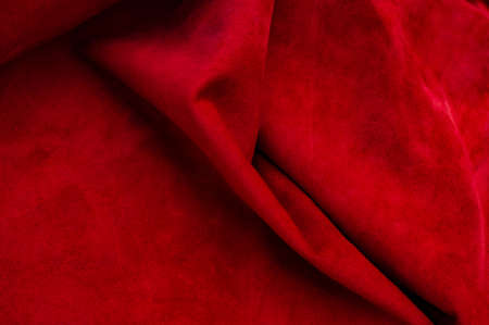 Velvet texture of seamless leather. Felt material macro. Red suede texture. Fabric, leatherの写真素材