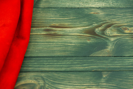 Green Wood Background. Green wood background and red suede. wood, backgroundの写真素材