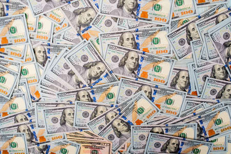 Background of American money banknotes, United States of America dollars.の写真素材