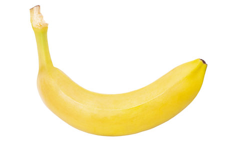 One banana. Yellow ripe banana isolate. Healthy food.の写真素材