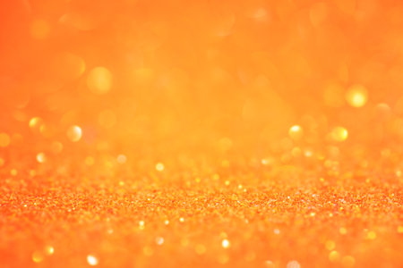 Defocus light abstract. Orange background with a thin focus part and a defocus part.の写真素材