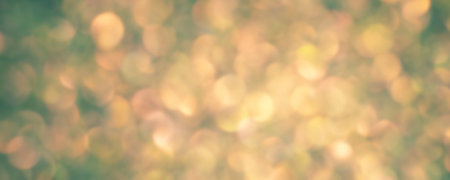 Golden bokeh, blurred background. Golden defocus light focus banner size.の写真素材