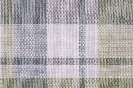 Checkered fabric in gray, white, and green as a background. Kitchen towel, tableclothの写真素材