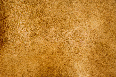 Light brown color suede background. Mustard color, suede leather macro photo, material.の写真素材