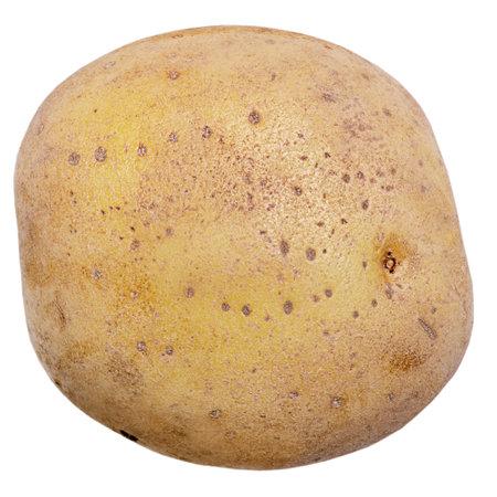 Raw unpeeled potatoes isolated on a white background. Vegetable, potatoの写真素材