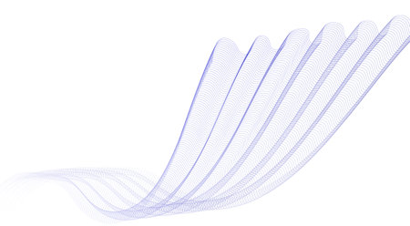 Wave line background with smooth shape. Beautiful wavy line background. horizontal banner template. Abstract futuristic template. Chrome technology wallpaper.のイラスト素材