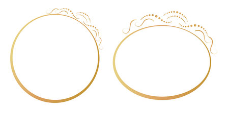 Gold frame with transparent background. For invitations, postcards, greetings, photos, for your designのイラスト素材