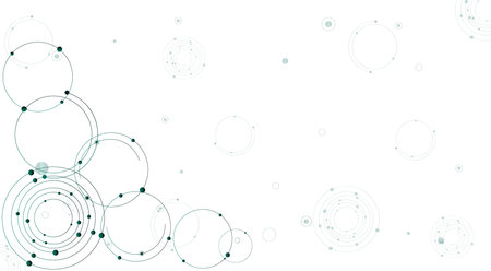 Abstract geometric background with a mesh of circles. Minimalist design, business background, scientific concept, technological solutions.Vectorのイラスト素材