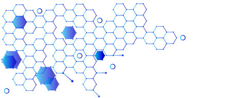 Scientific, technological molecular medical background. Genetic engineering and molecular structure, hexagon DNA network, science chemical and biotechnology concept, innovation technology, healthcareのイラスト素材