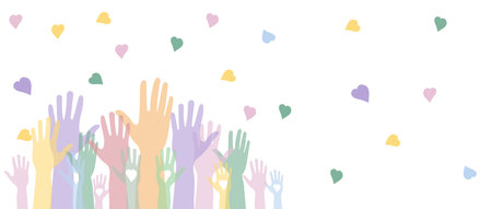 National volunteering banner, national volunteering month.のイラスト素材