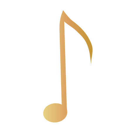 Note in gold color on transparent background, for music designsのイラスト素材