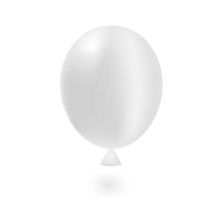White realistic 3D balloon flying in the air.A stylish addition to your design, print, invitation, background or iconのイラスト素材