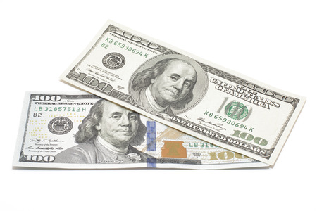 dollars bills isolated on white, money