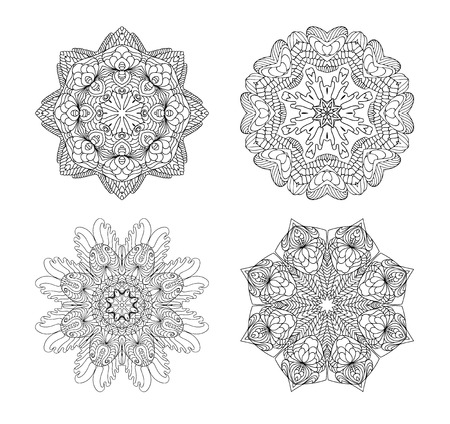 Mandala. Round Ornament Pattern. Hand drawn background.のイラスト素材