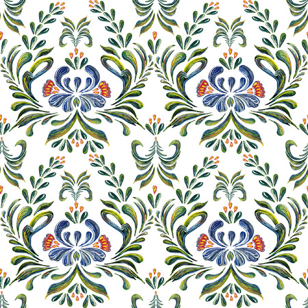Abstract elegance seamless pattern with floral background. Hand drawn illustration with flowers in vintage style.のイラスト素材