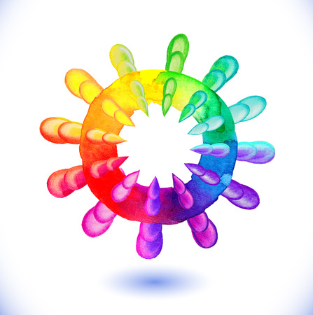 Watercolor vector background. Rainbow watercolor frame.のイラスト素材
