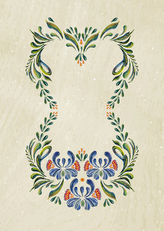 Hand Drawn vintage floral ornamentのイラスト素材