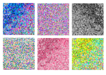 Abstract square pixel mosaic background set. Abstract vector background. Mosaic with bright pixels