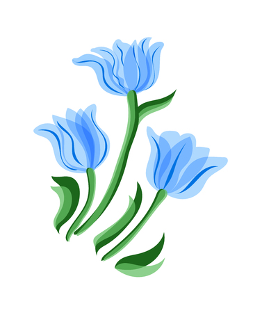 Blue tulipsのイラスト素材