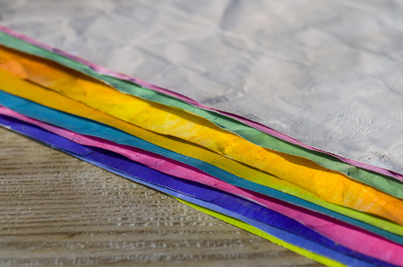 Colored paper painted by hand. Abstract painted colored textureの写真素材
