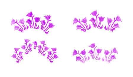 Vintage flowers  set.  Isolated spring vintage tulipのイラスト素材