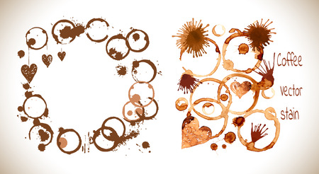 Coffee cup marks  isolated on white background. Vector coffee set.のイラスト素材